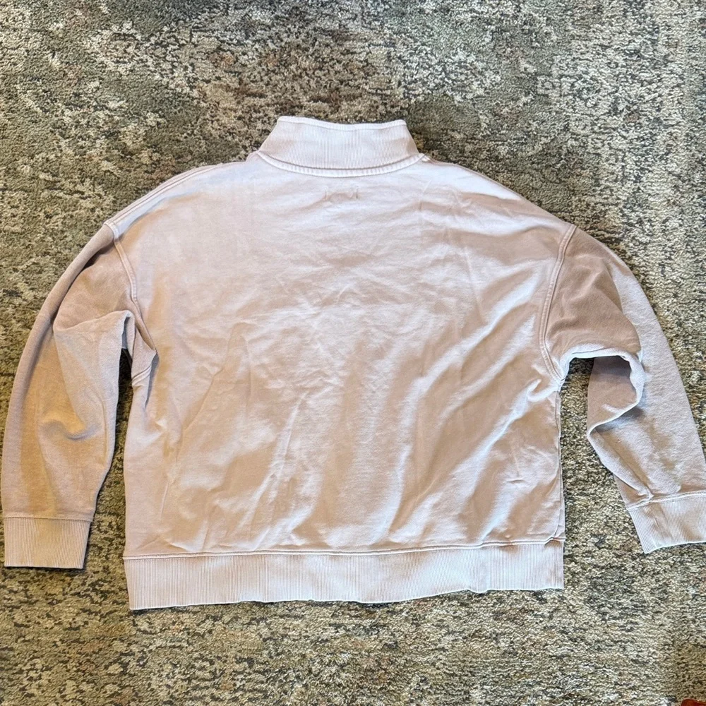 Aerie Women's Zip-Up Sweater - Pink Tan - Picture 3 of 5